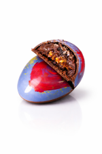 Handcrafted filled Easter eggs from Jack Rabbit Chocolate Studio featuring Apple Crumble and Hot Cross Bun flavours in a luxury Easter chocolate gift box