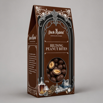 Dark Chocolate Coated Peanuts with Biltong Seasoning